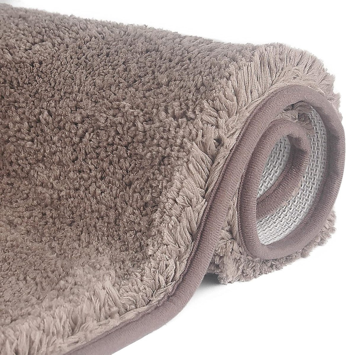SnelShoppen Antislip hoogpolige badmat - Bruin - 80 x 150 cm