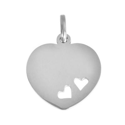 Herzanhänger AKZENT "Lovely, langlebig", silber (silberfarbig), Schmuckanhänger, Damen, Edelstahl