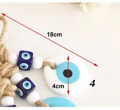 Inspired Finds Colorful Turkish Evil Eye Glass Wall Hanging With Multicolor Beads For Home Protection ceramic White Heart