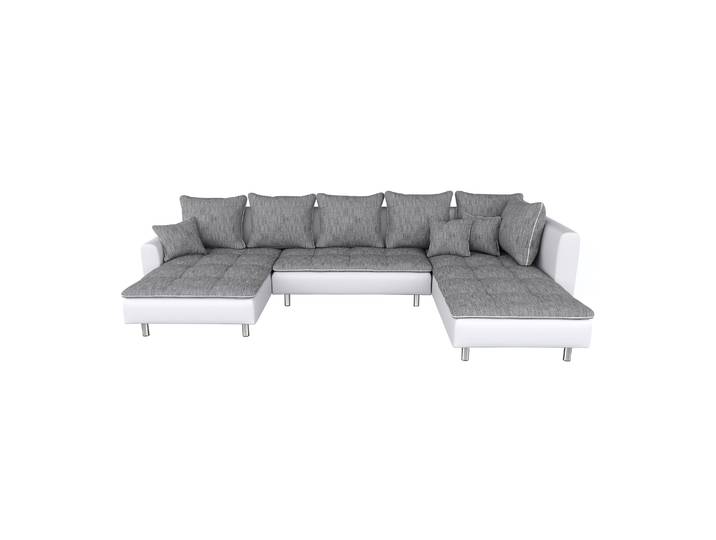 Ecksofa VEGAS grau/weiss