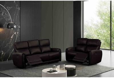 Esofastore Black Modern Sofa Set Power Recliner w USB Ports