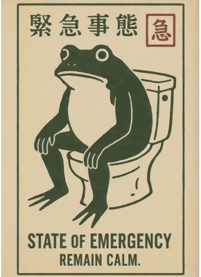 Inspire Curations Funny Japanese Frog Bathtub Poster Retro Sushi Kitchen Wall Art Canvas 1 20x30cm