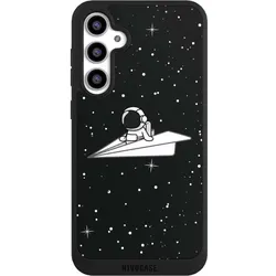 Nivocase Handyhülle für Samsung Galaxy S23 FE Hülle NIVOpure Case Schwarz Astronaut Comic Papier (Samsung Galaxy S23 FE), Smartphone Hülle, Schwarz