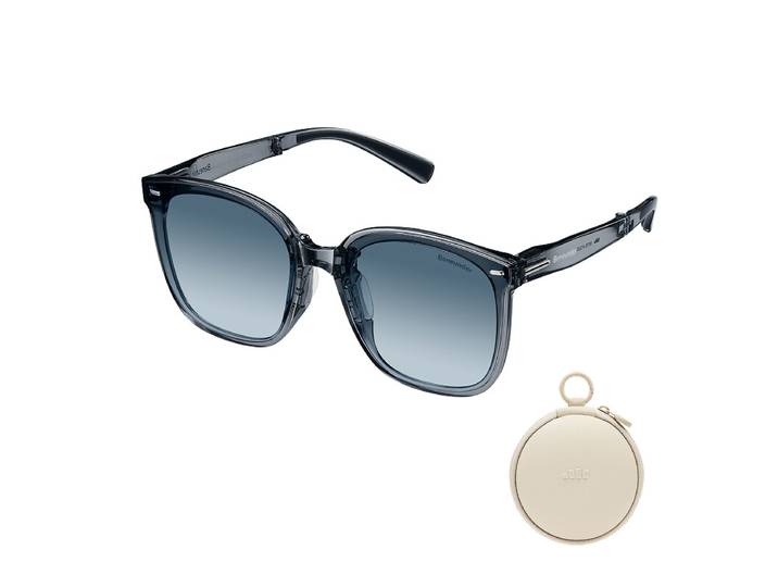 Beneunder FD421 lunettes de soleil pliantes à très grande monture, verres anti-éblouissement UV400, monture blush légère, modèle pour conduite et voyage, gris