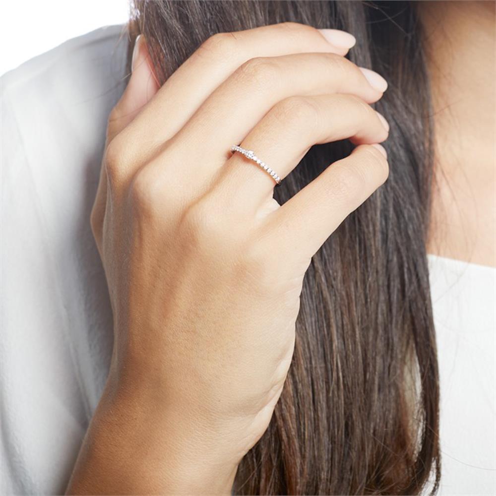 Brilladia Gravur Diamantring aus 14-karätigem Weißgold silber