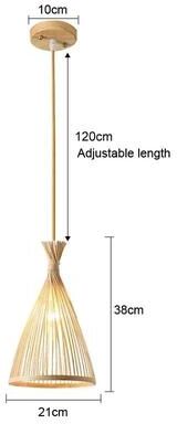 Uplifted Finds Rattan Wicker Bamboo Pendant Ceiling Lamp 21 X 38 Cm