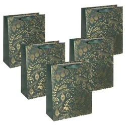 SIGEL Geschenktüten 26,0 x 32,0 cm Golden ornaments , grün
