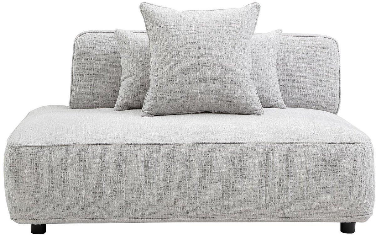 Vente-unique Chaise longue LELACO links in lichtgrijze chenillestof