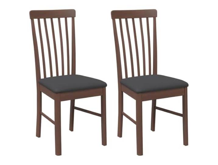 HKLGBVCR Esszimmerstühle mit Kissen, 2 Stück, Braun, Massivholz, Gummi 2 Stück, ergonomisches Design, dichtes Gummibaumholz, inklusive Kissen, Esszimmer, Wohnzimmer