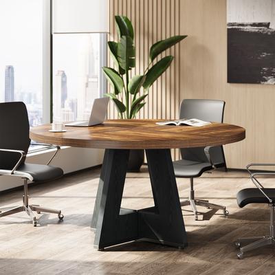 YUZHOU 47-Inch Round Conference Table with Thicken Tabletop (Only Table)
