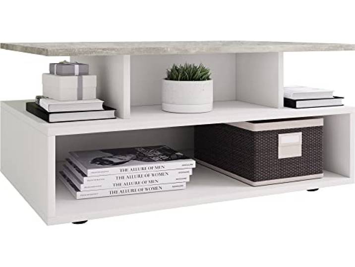 VCM Holz Couchtisch Sofatisch mit ausreichend Stauraum Maße ca. H. 40 x B. 80 x T. 50 cm Wohnzimmertisch - Esila