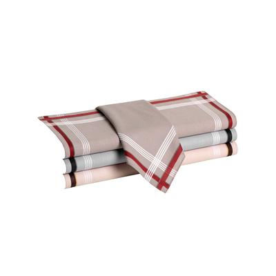 Taschentuch, Herren, Gr. 4-Stück-Packung, beige (farbig, sortiert), Baumwolle, gemustert, Modetücher Taschentuch