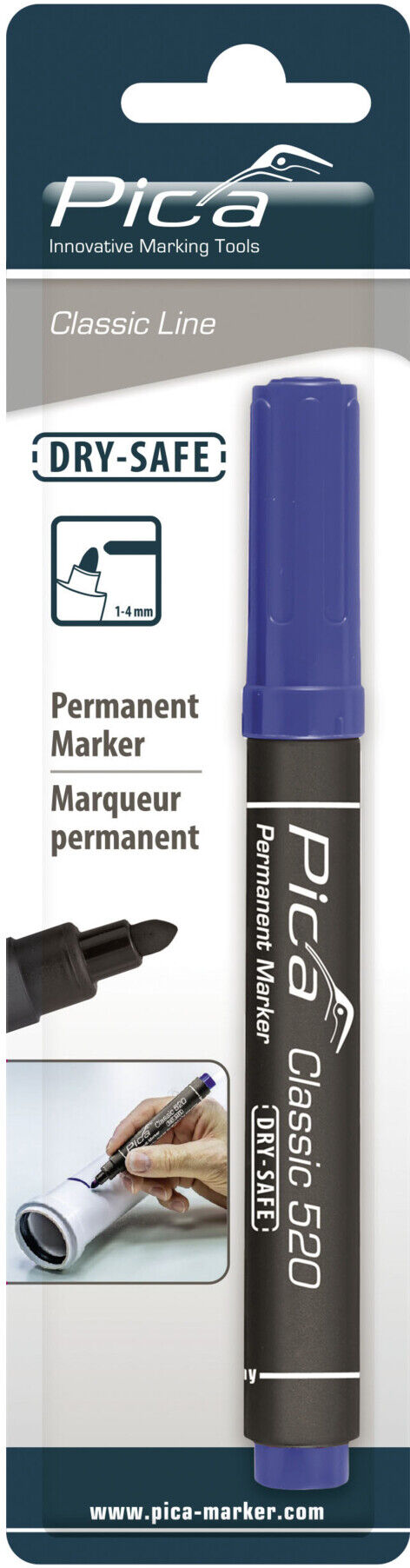 Pica Permanent Marker 520/41 blau 1-4mm)