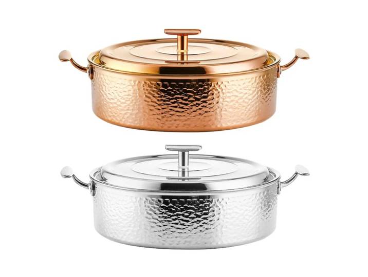 Marmite à nouilles en cuivre pur, facile à nettoyer, marmite à ragoût, casseroles à Induction portables pour Buffets, usage domestique, Restaurant, fêtes de Camping