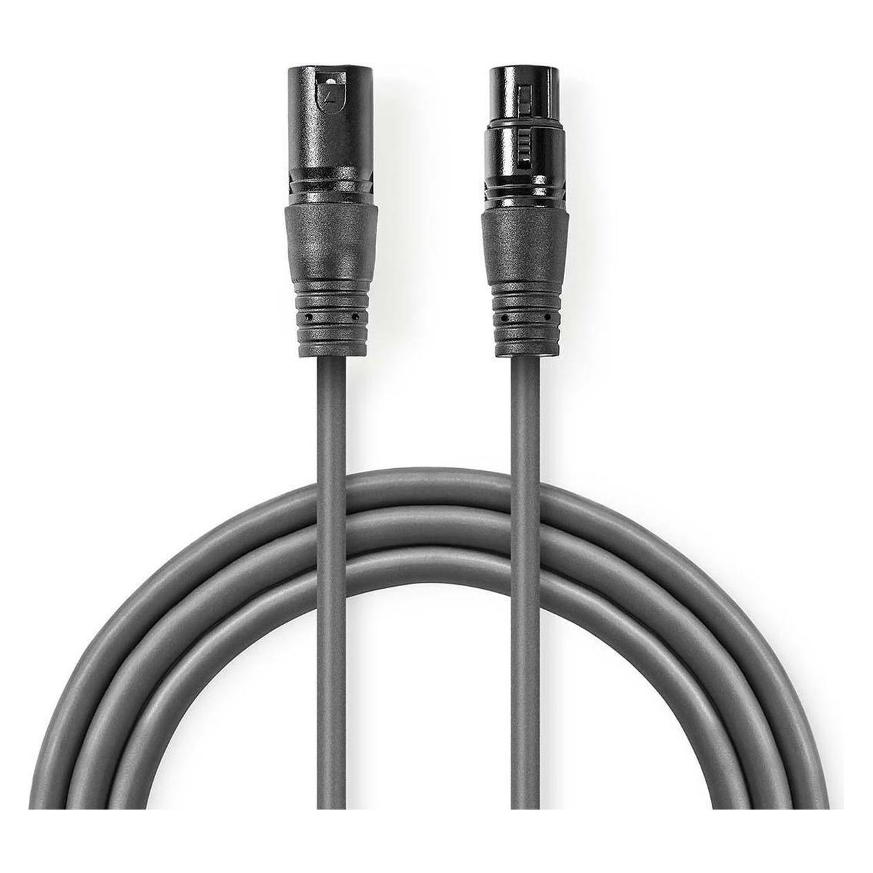 Nedis Balanced Audio-Kabel XLR 3-Pin Stecker XLR 3-Pin Buchse Vernickelt 20.0 m rund PVC Dunkelgrau (20 m, XLR Kabel) (COTG15010GY200)