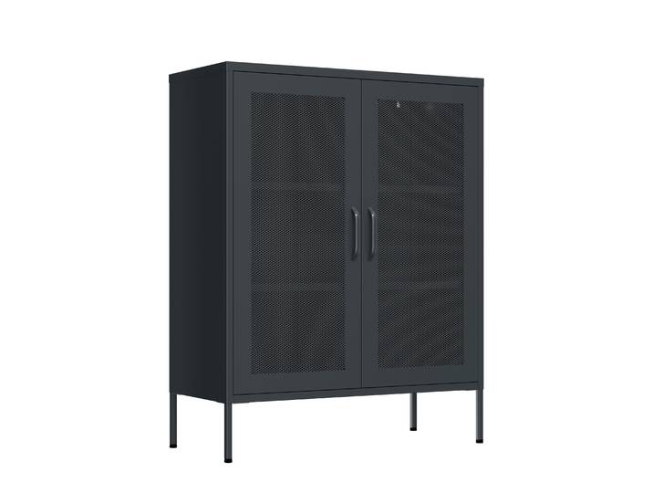 Kommode Metall BRANDO 80 x 101 cm anthrazit