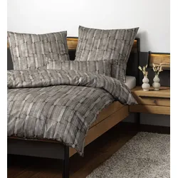 Janine Bettwäsche MILANO Mako-Satin 45121 braun moccha 135x200 cm + 80x80 cm
