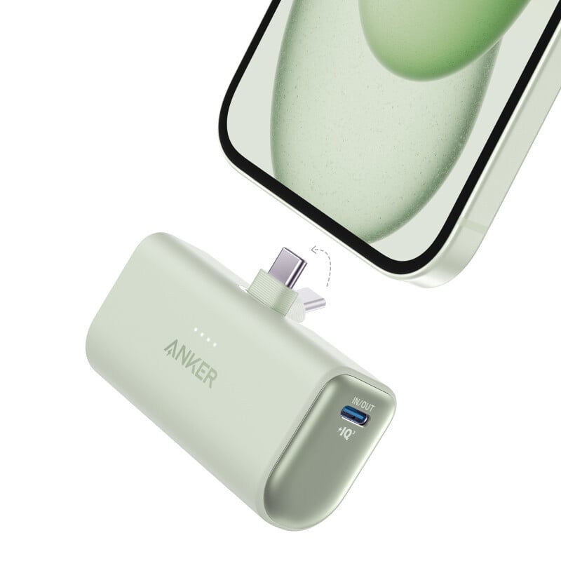 Anker Nano Powerbank 22,5 W met ingebouwde USB-C-aansluiting - UN Green