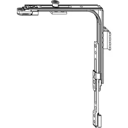 Maco, Drehkippbeschlag, MM Eckumlenkung SFG 2-flg 1iS 1 Schliessteil für Drehfenster silber (209611)