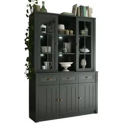 BUFFETSCHRANK grün 130 x 196 cm, Buffet im Landhaus-Stil mit viel Stauraum