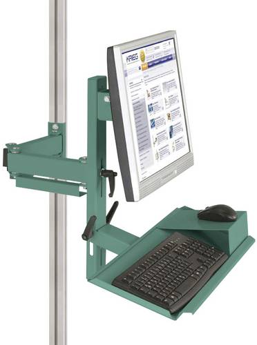 Manuflex ZB8287.0001 Ergonomie Monitorträger für CANTOLAB und ALU mit Tastatur- und Mausfläche, VESA-Adapter 75mm