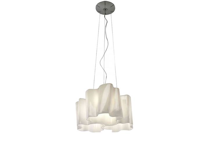 ARTEMIDE lampe à suspension LOGICO 3x120° (Diffuseur couleur soie brillant - Verre soufflé, aluminium)