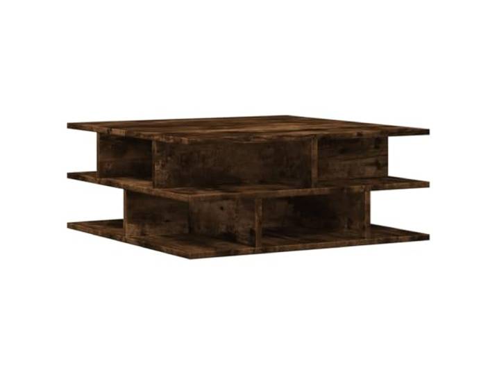 HKLGBVCR Couchtisch, quadratisch, 70 x 70 x 29 cm, rauchfarbene Eiche