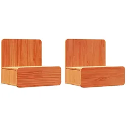 vidaXL Nachttisch 2 pcs Wachsbraun 44 x 32,5 x 40 cm Massivholz Kiefer
