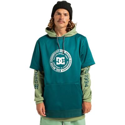 Fleecepullover DC SHOES "Dryden", Herren, Gr. S, grün (deep teal), Obermaterial: 100% Polyester., Sweatshirts Fleecepullover