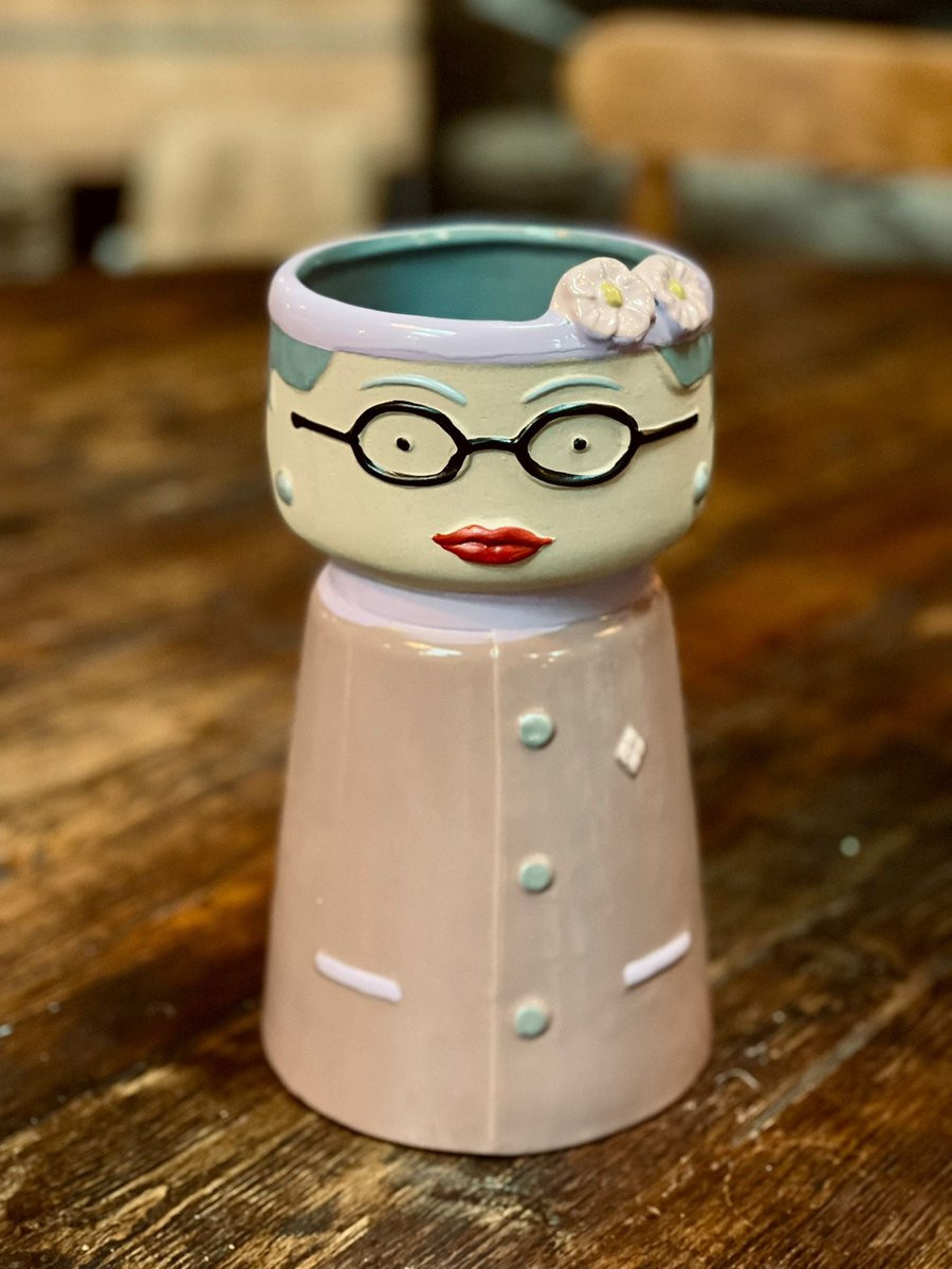 Aardewerk Kokeshi Doll vaas Queen Elizabeth