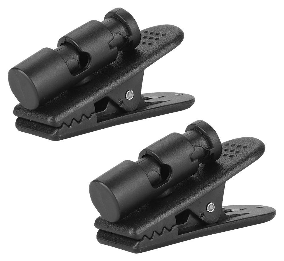 2 stuks zwarte oordopjes met grote clip headset