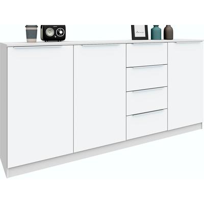 borchardt Möbel "Oliva, Breite 200cm, moderne Kommode mit glänzenden Metallgriffen" viel Stauraum, Türen und Schubladen, Einlegeböden verstellbar