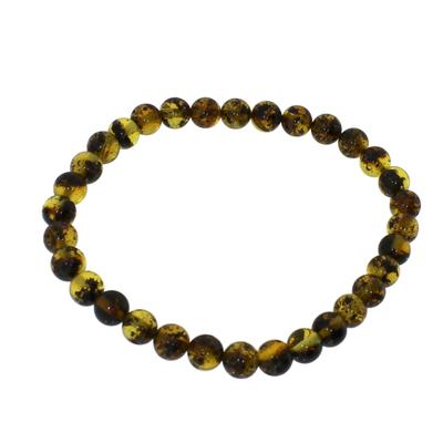 Armband OSTSEE-SCHMUCK "Ostsee-Schmuck Armband Kugel 6 mm Armband Kugel 6 mm", grün, Armbänder, Damen, 19cm, Bernstein, Armband