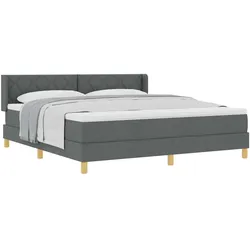 vidaXL, Boxspringbett, Boxspringbett Mit Matratze Stoff Dunkelgrau (180 x 200 cm)