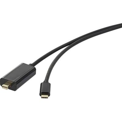Renkforce USB-C® / Mini-DisplayPort Adapterkabel USB-C® Stecker, Mini DisplayPort Stecker 5.00 m Schwarz RF-3421684 USB-C®-Displaykabel