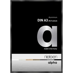 Nielsen Bilderrahmen Alpha Aluminium Normalglas / Floatglas / Schwarz Eloxal Gla...