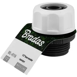 Schlauchstück von 1/2" zu Außengewinde 3/4" Schlauchanschluss Adapter für Wasserschlauch Schlauchverbinder WHITE LINE Bradas WL-4116