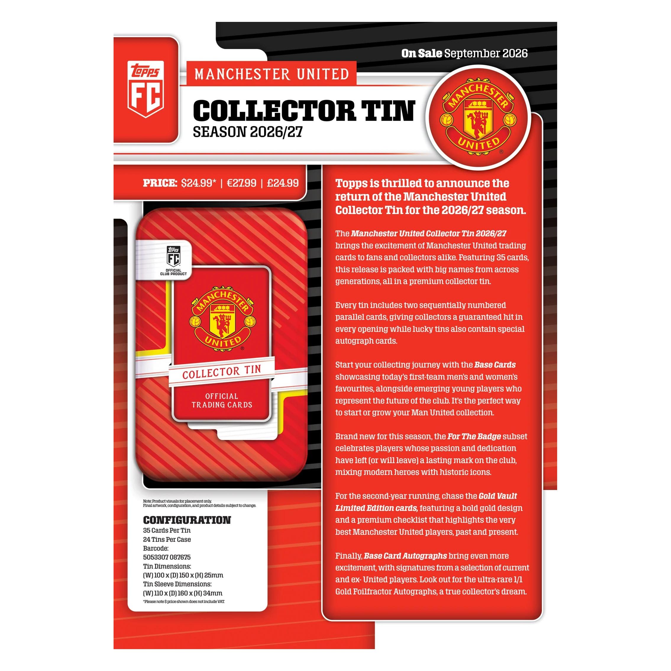 Topps 2026/27 Manchester United Collector Tin Case (Box Set & Collection) (EAN5053307087675)