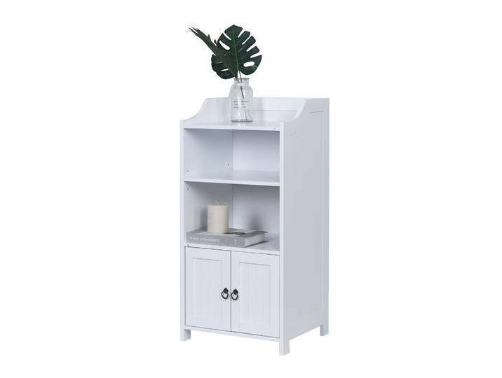 Badezimmerschrank 4 Fächer & Türfach Weiss