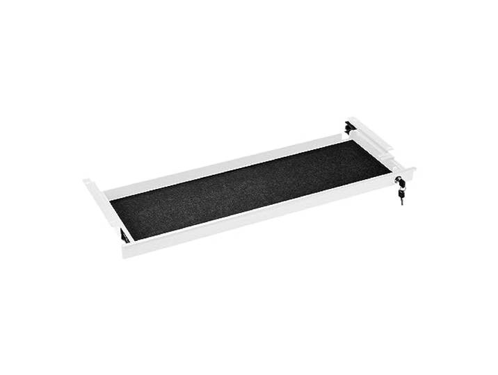 SOTECH Tiroir sous bureau verrouillable blanc (850 x 265 x 45 mm) Coffre-fort sous bureau avec rails intérieurs séparables\, Coulisses sur roulements à billes
