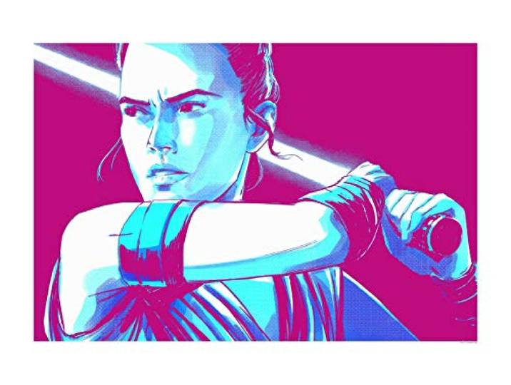 Komar Wandbild Star Wars Faces Rey Kinderzimmer, Jugendzimmer, Dekoration, Kunstdruck ohne Rahmen WB171-70x50 Größe: 70 x 50 cm (Breite x Höhe)