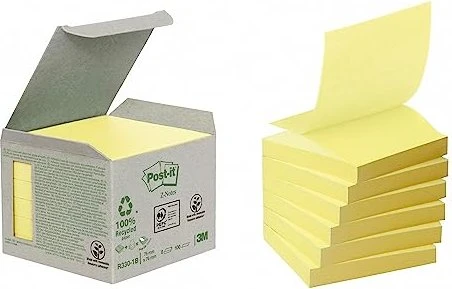 Post-it Recycling Z-Notes Haftnotizen R3301B gelb 6 Blöcke