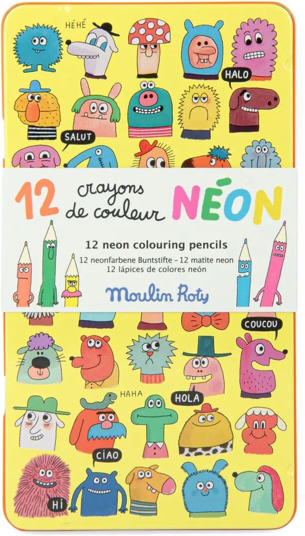 Moulin Roty Crayons de couleur néon - Les Schmouks Multicolore taille unique