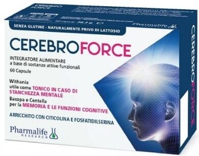 PHARMALIFE RESEARCH Srl Cerebroforce 60 Capsule - Integratore per la Stanchezza Mentale e Funzioni Cognitive