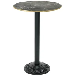 RestooTab - Stehtisch Versailles Ø50cm Dekor metallisierter stein kanten messingfarben