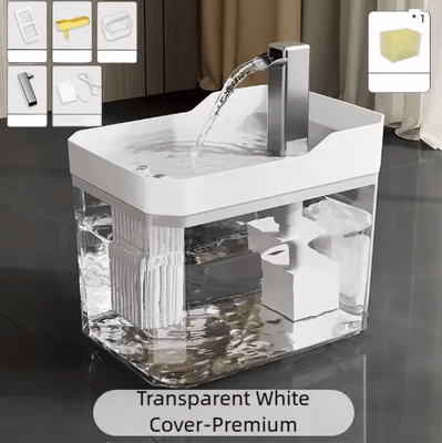 Inspire Picks 1.5L Ultra Quiet Automatic Pet Water Fountain For Cats & Dogs transparent
