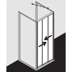 Kermi Gleittür Nova 2000, 3-teilig 80x185, silber/mattglanz, Kerolan Fontana