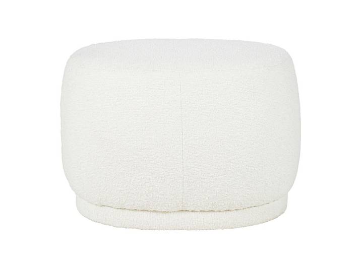 Pouf ovale en tissu effet laine bouclée