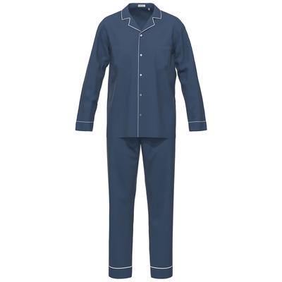Pyjama SEIDENSTICKER "Herren Pyjama Set lang", Herren, Gr. 56, blau (dunkelblau), Obermaterial: 100% Baumwolle CO., Homewear-Sets Pyjama