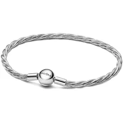 Pandora 593757C00 Damen-Armband Silber Gedrehte Schlangenkette, 20 cm